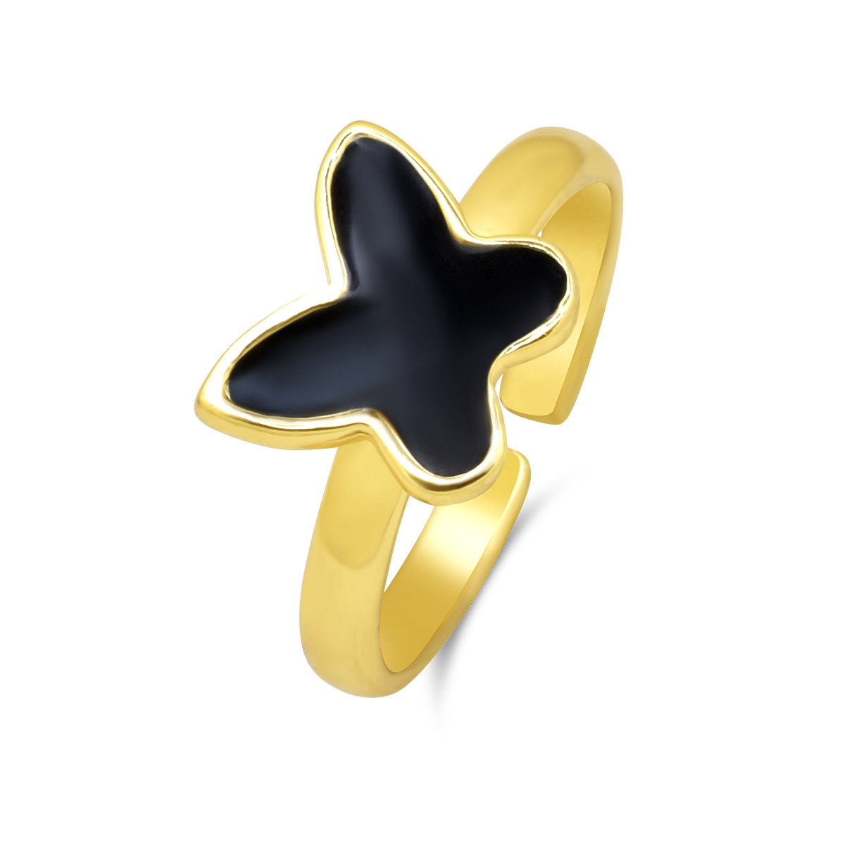 Ασημένιο επίχρυσο δαχτυλίδι 925 με πεταλούδα